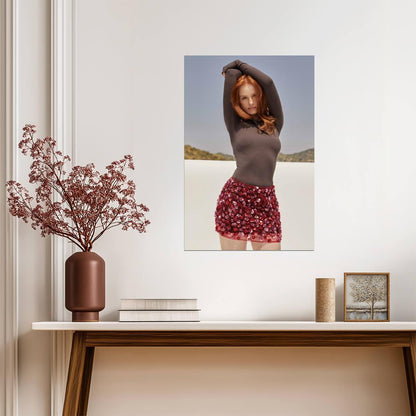 Madelaine Petsch in Brown Top and Red Skirt Poster | Outdoor Wall Art Print - Celebrities Poster