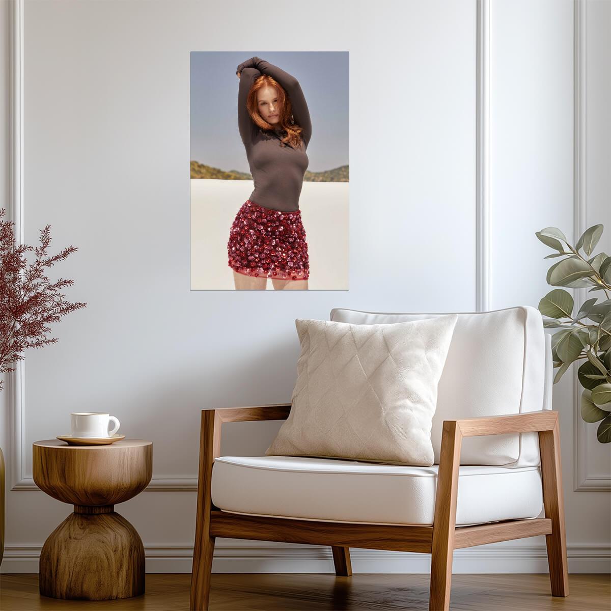 Madelaine Petsch in Brown Top and Red Skirt Poster | Outdoor Wall Art Print - Celebrities Poster