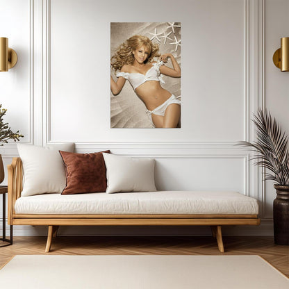 Jessica Alba in White Bikini Poster | Sexy Actress Wall Art Print - Celebrities Poster