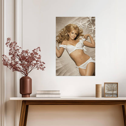 Jessica Alba in White Bikini Poster | Sexy Actress Wall Art Print - Celebrities Poster