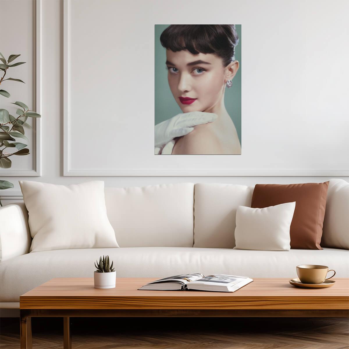 Cailee Spaeny with White Glove and Red Lipstick Poster | Vintage Print - Celebrities Poster