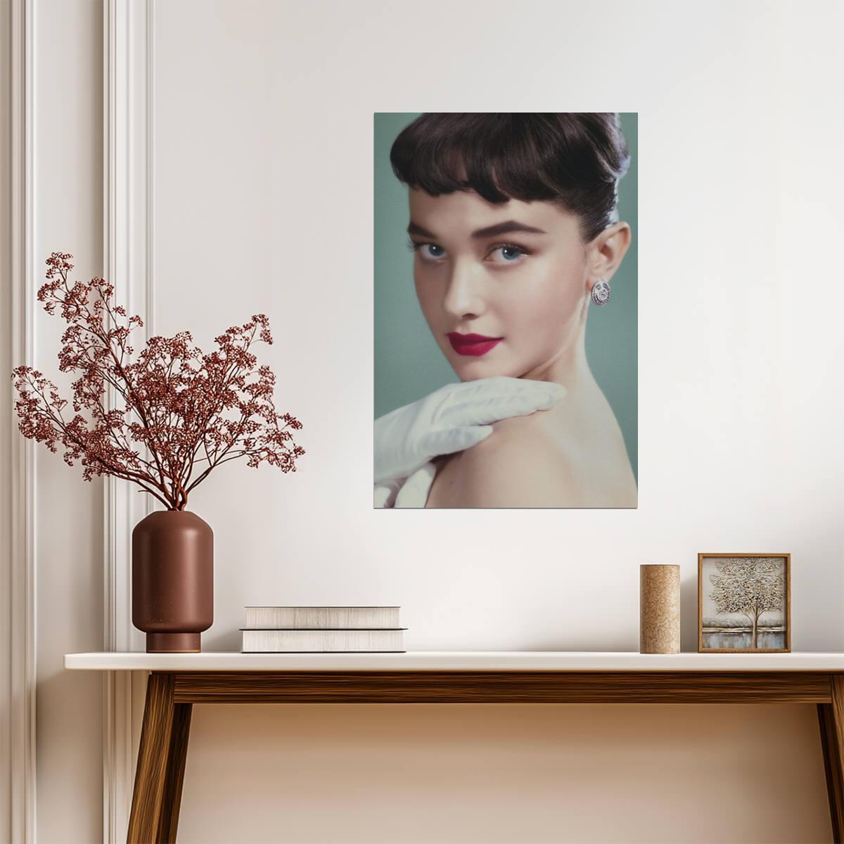 Cailee Spaeny with White Glove and Red Lipstick Poster | Vintage Print - Celebrities Poster