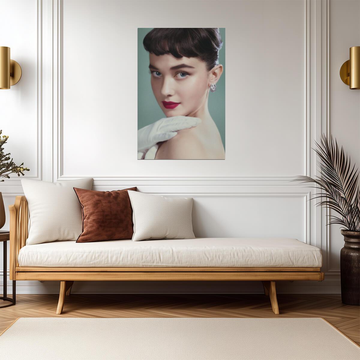 Cailee Spaeny with White Glove and Red Lipstick Poster | Vintage Print - Celebrities Poster