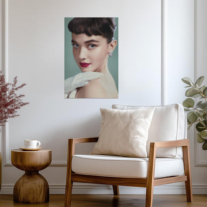 Cailee Spaeny with White Glove and Red Lipstick Poster | Vintage Print - Celebrities Poster
