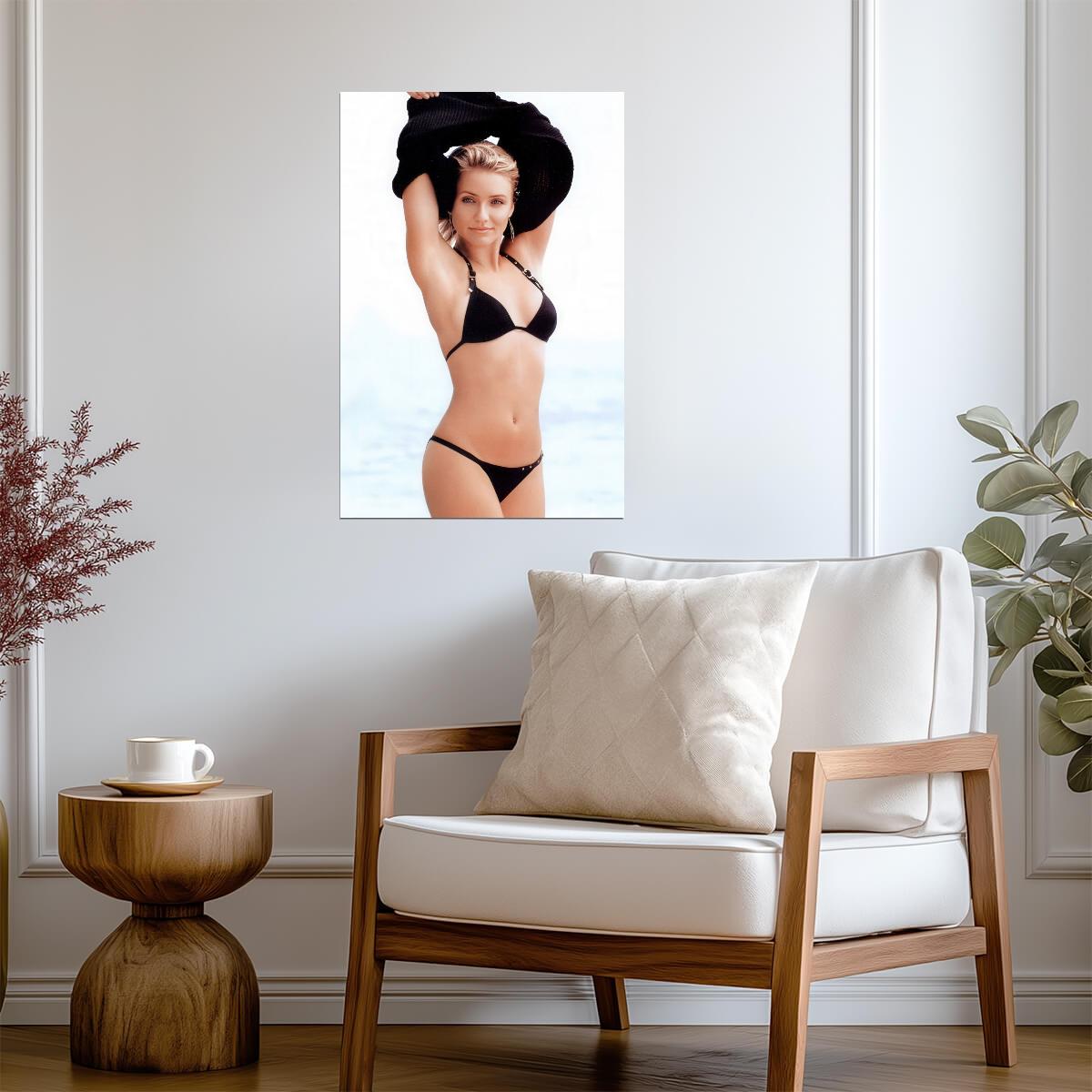 Cameron Diaz in Black Bikini Poster | Sexy Actress Wall Art Print - Celebrities Poster