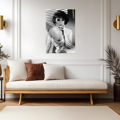 Gina Lollobrigida Black and White Glamour Portrait Poster | Actress Print - Celebrities Poster