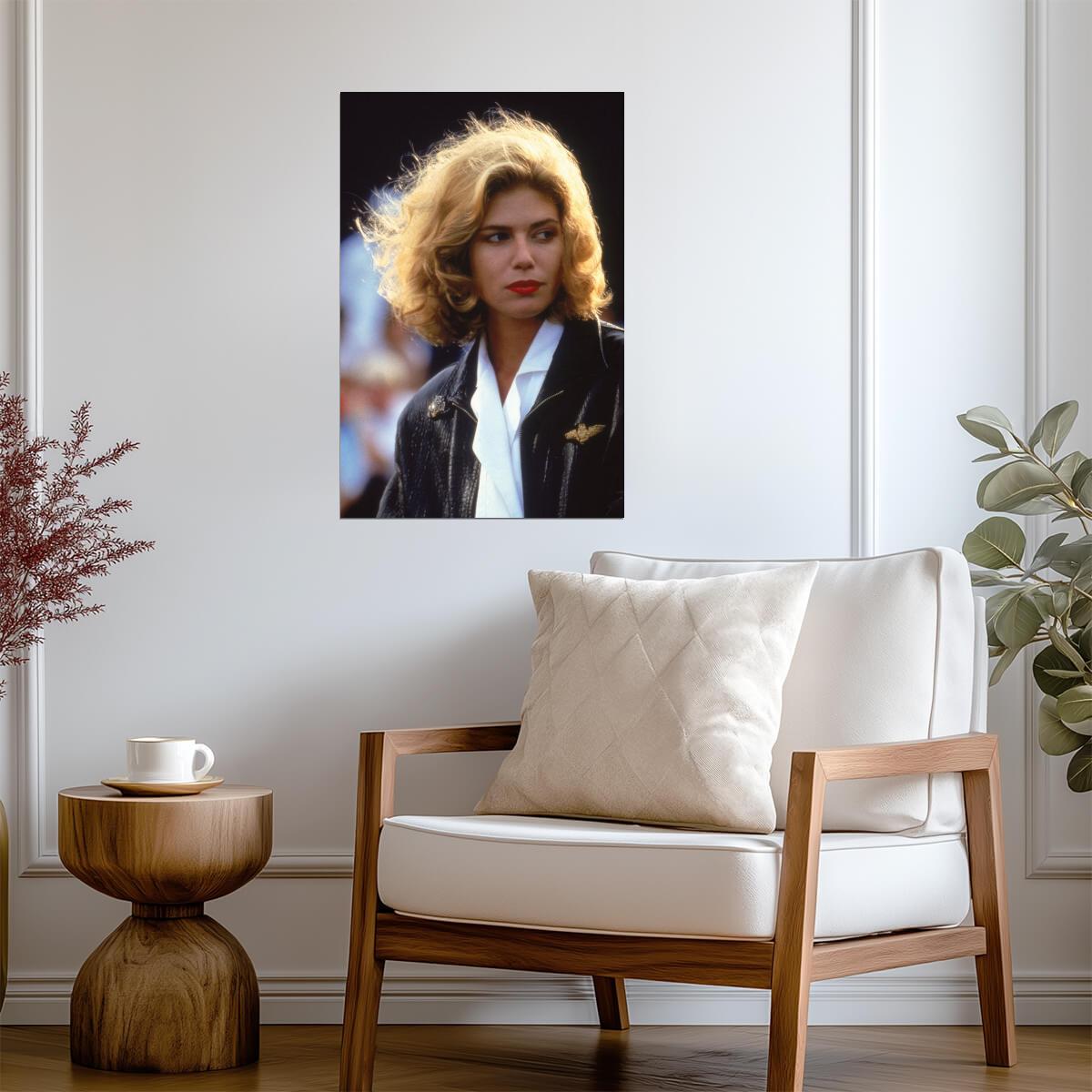 Kelly Mcgillis Red Lipstick Portrait Poster | 1986 Movie Wall Art Print - Celebrities Poster