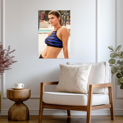 Alexandra Daddario in Blue Swimsuit Poster | Sexy Actress Wall Art Print - Celebrities Poster