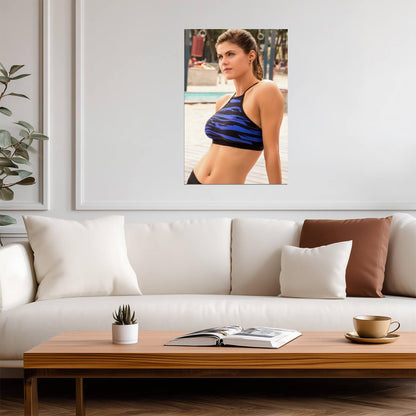 Alexandra Daddario in Blue Swimsuit Poster | Sexy Actress Wall Art Print - Celebrities Poster