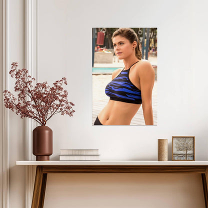 Alexandra Daddario in Blue Swimsuit Poster | Sexy Actress Wall Art Print - Celebrities Poster