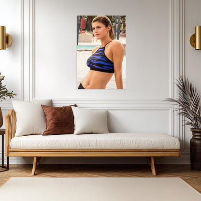 Alexandra Daddario in Blue Swimsuit Poster | Sexy Actress Wall Art Print - Celebrities Poster