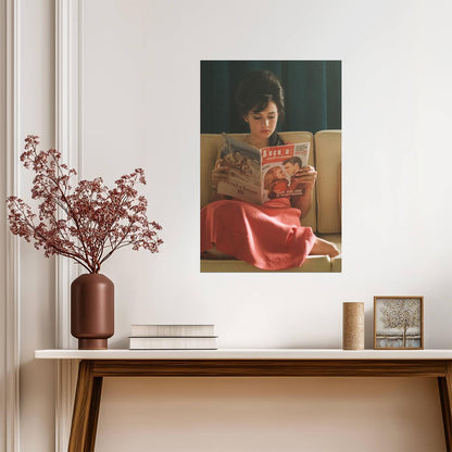 Cailee Spaeny in Red Dress Poster | Reading Magazine Wall Art Print - Celebrities Poster