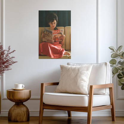 Cailee Spaeny in Red Dress Poster | Reading Magazine Wall Art Print - Celebrities Poster