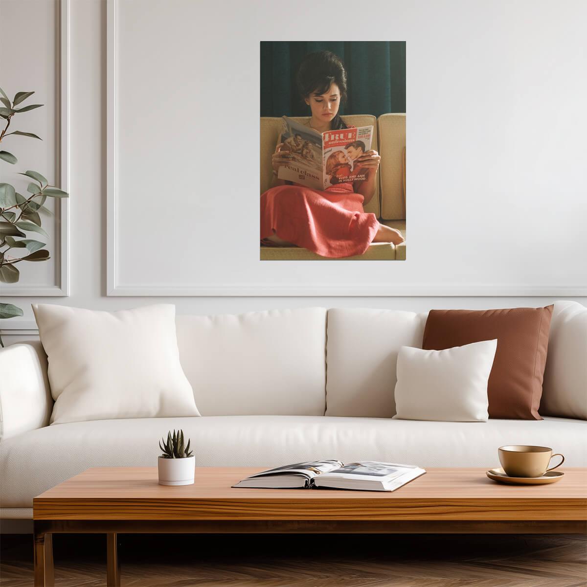 Cailee Spaeny in Red Dress Poster | Reading Magazine Wall Art Print - Celebrities Poster