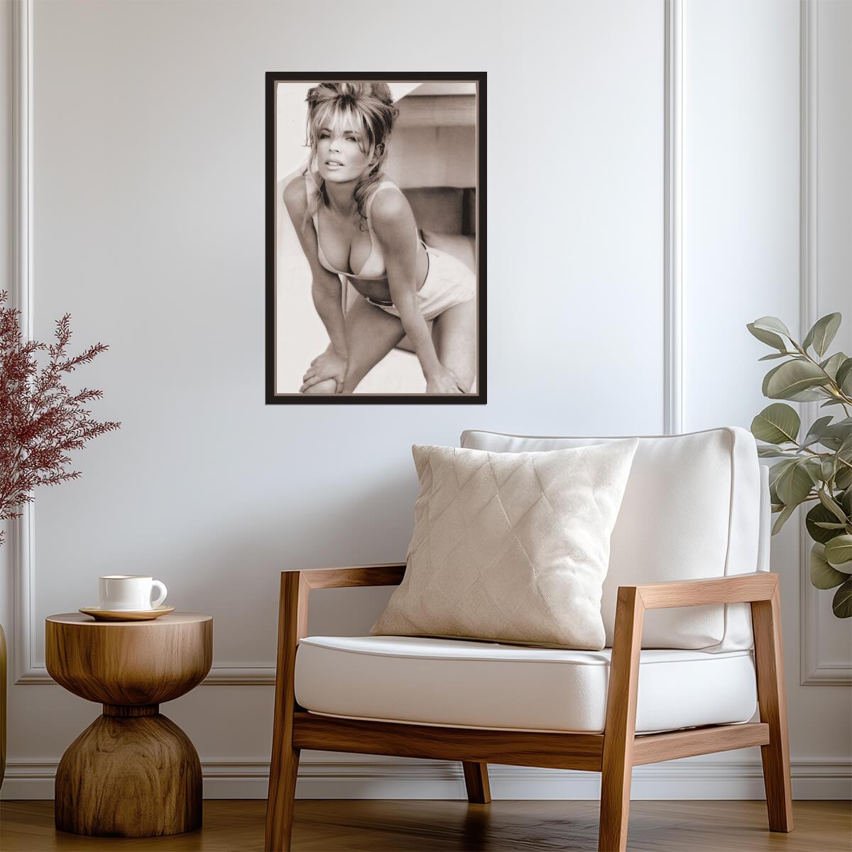 Kim Basinger in Swimsuit Poster | Sepia Portrait Wall Art Print - Celebrities Poster