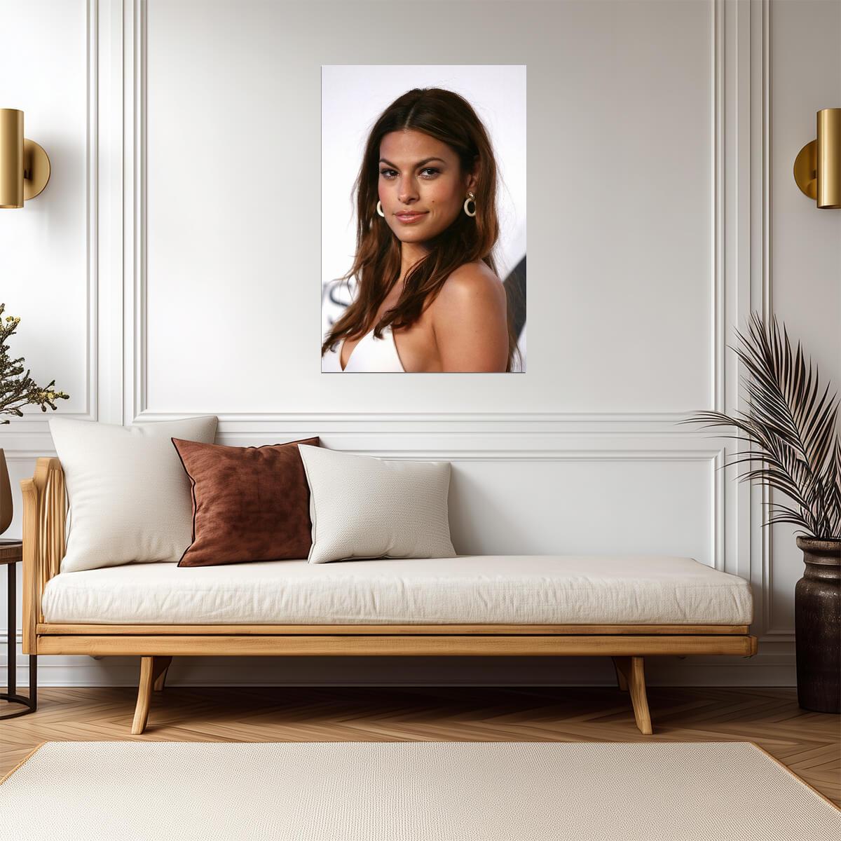 Eva Mendes in White Outfit Poster | Actress Wall Art Print - Celebrities Poster