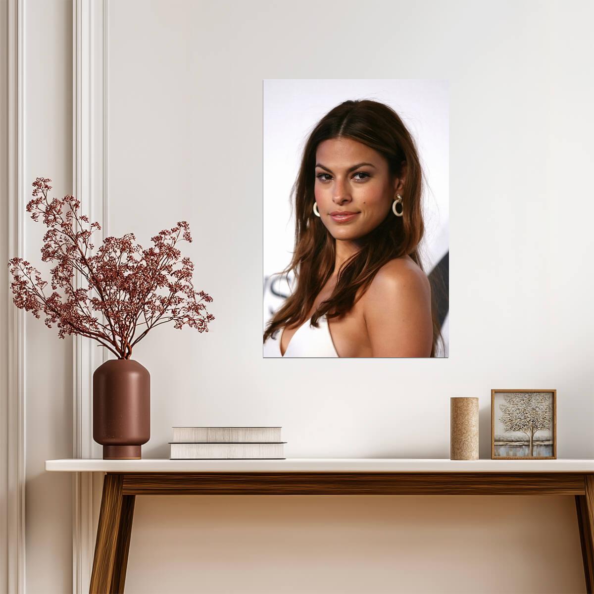 Eva Mendes in White Outfit Poster | Actress Wall Art Print - Celebrities Poster