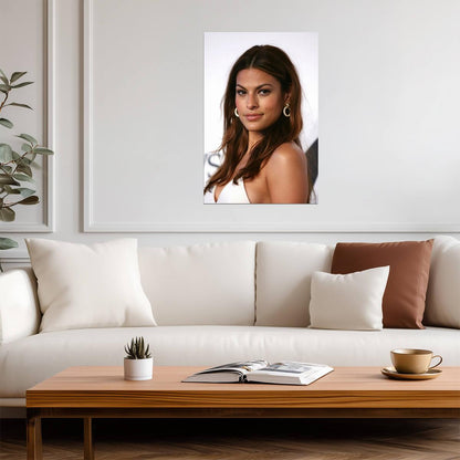 Eva Mendes in White Outfit Poster | Actress Wall Art Print - Celebrities Poster
