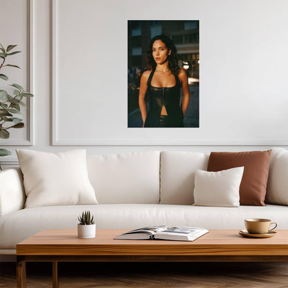 Adria Arjona in Black Corset Outfit Poster | Actress Wall Art Print - Celebrities Poster