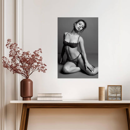 Alexa Demie in Lingerie Poster | Black and White Wall Art Print - Celebrities Poster