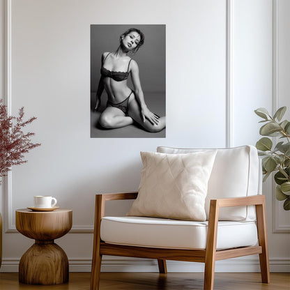 Alexa Demie in Lingerie Poster | Black and White Wall Art Print - Celebrities Poster