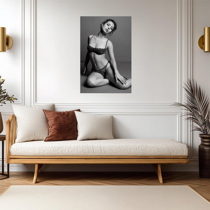 Alexa Demie in Lingerie Poster | Black and White Wall Art Print - Celebrities Poster