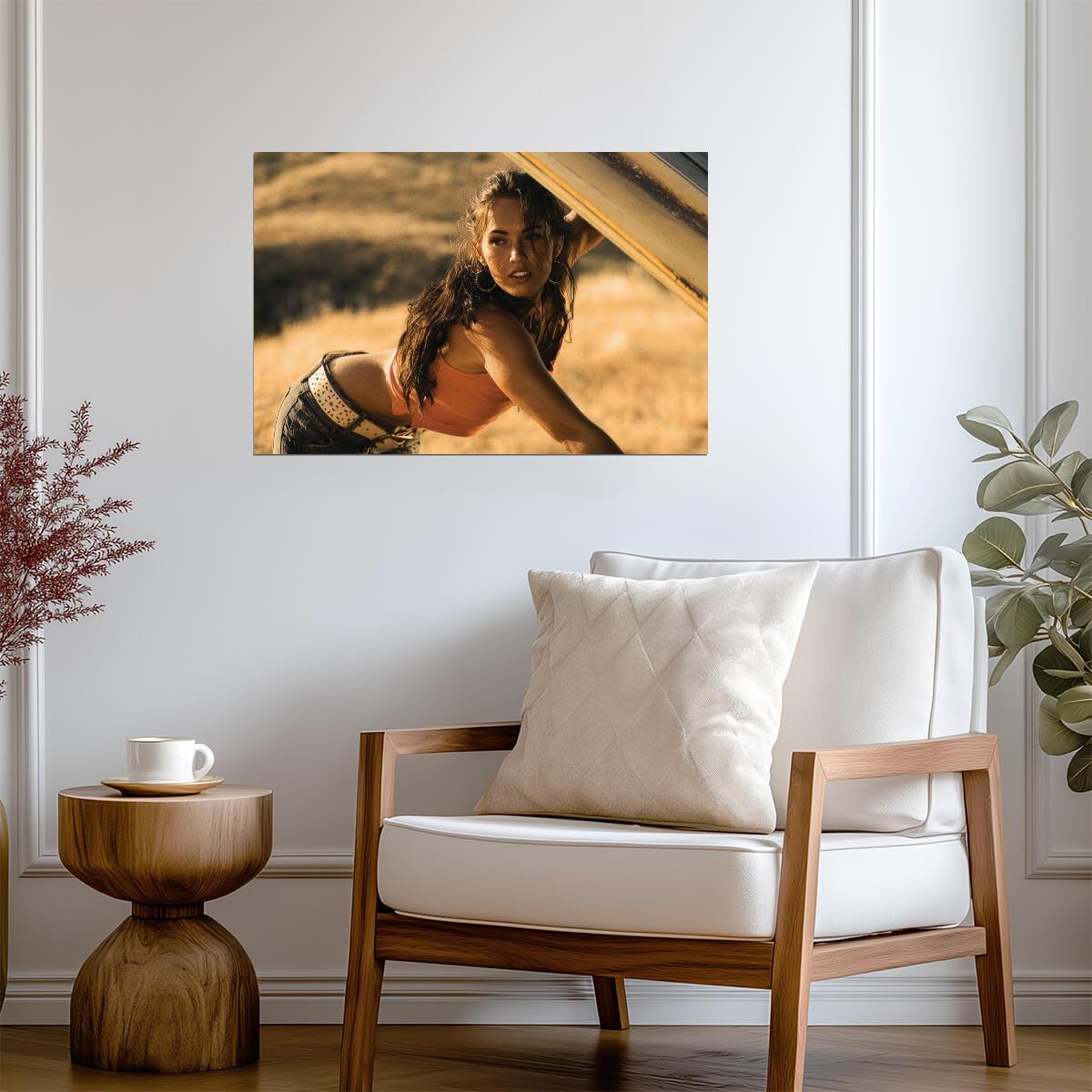 Megan Fox Car Scene Poster | Sexy Actress Wall Art Print - Celebrities Poster