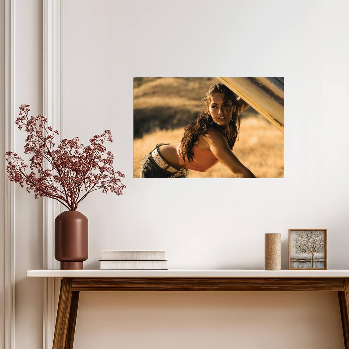 Megan Fox Car Scene Poster | Sexy Actress Wall Art Print - Celebrities Poster