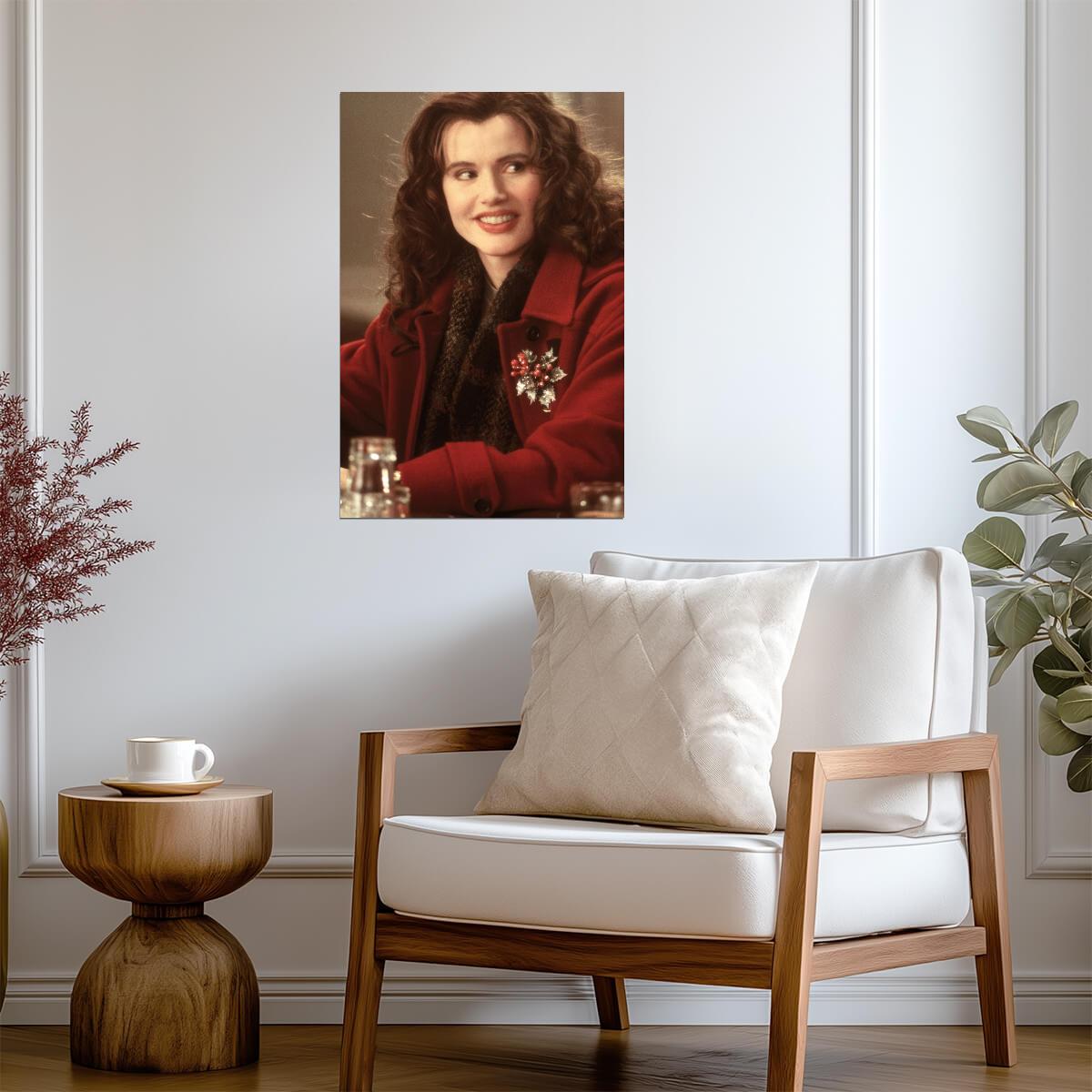 Geena Davis Christmas Portrait Poster | Actress Wall Art Print - Celebrities Poster