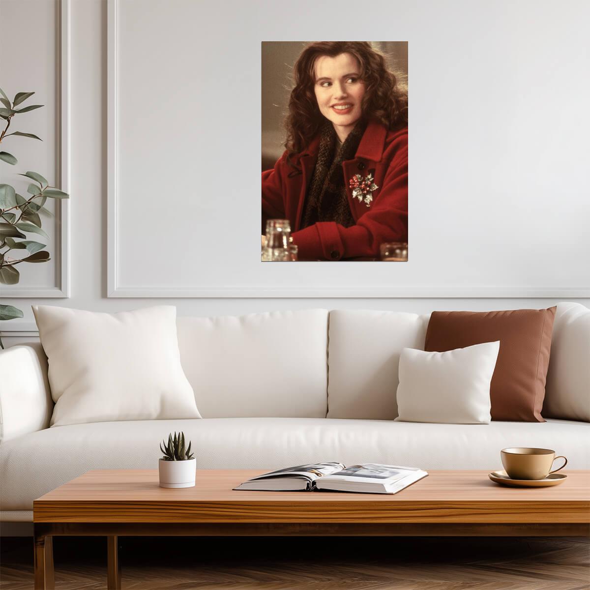 Geena Davis Christmas Portrait Poster | Actress Wall Art Print - Celebrities Poster