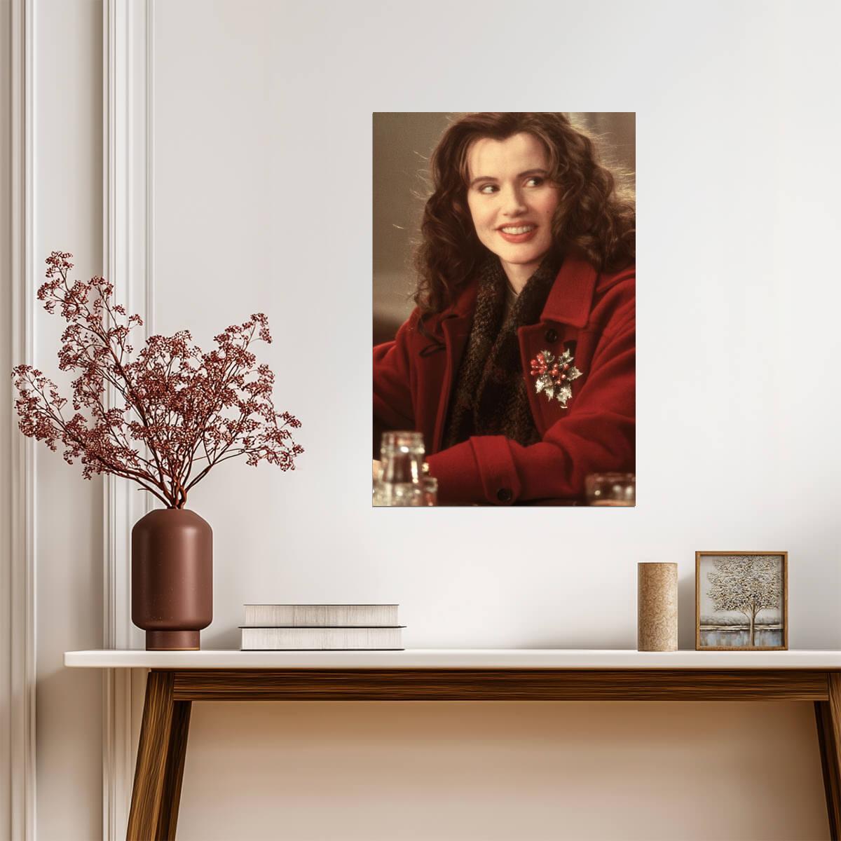 Geena Davis Christmas Portrait Poster | Actress Wall Art Print - Celebrities Poster