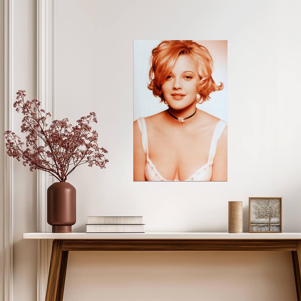 Drew Barrymore 1990s Short Hair Poster | Sexy Actress Wall Art Print - Celebrities Poster