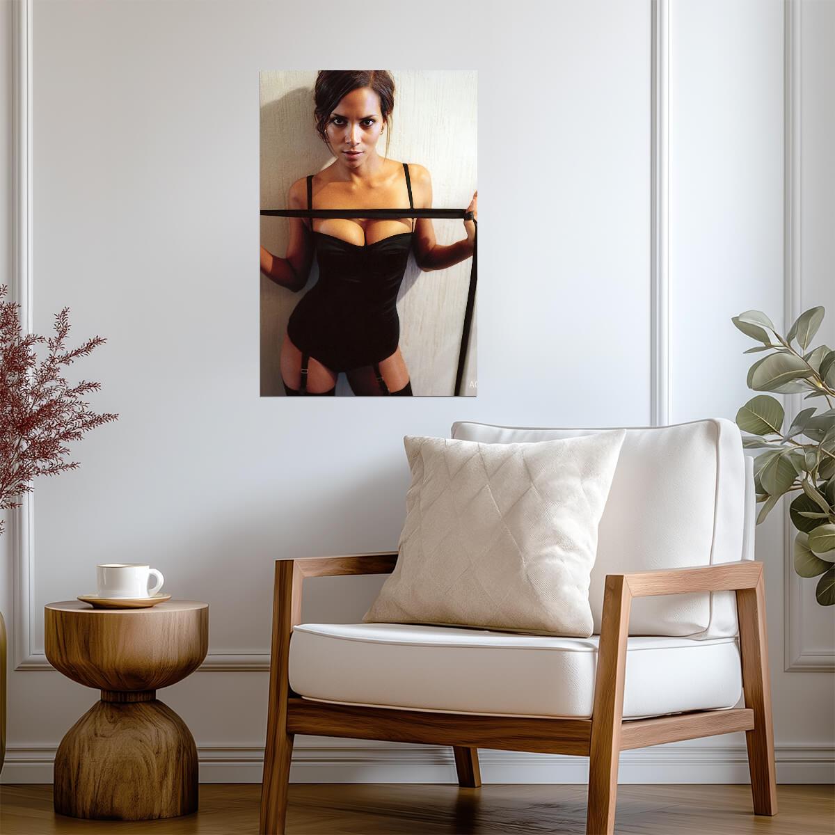 Halle Berry in Black Bodysuit Poster | Sexy Actress Wall Art Print - Celebrities Poster