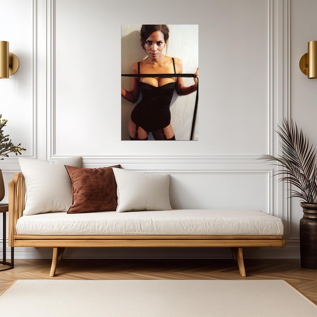 Halle Berry in Black Bodysuit Poster | Sexy Actress Wall Art Print - Celebrities Poster
