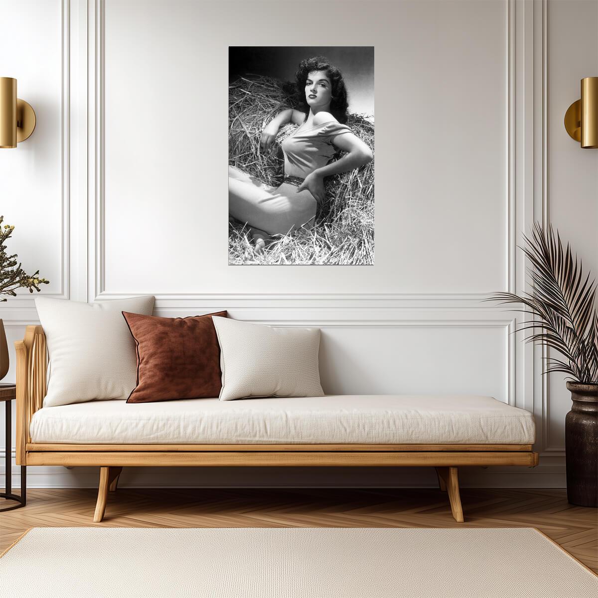 Jane Russell Portrait Poster | The Outlaw 1943 Movie Wall Art Print - Celebrities Poster