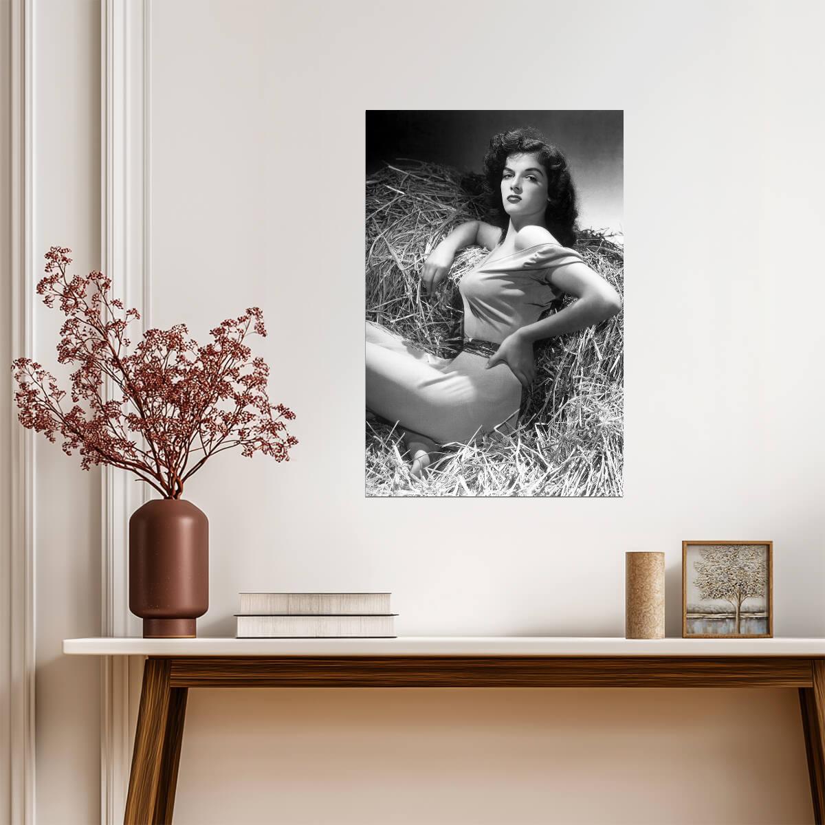 Jane Russell Portrait Poster | The Outlaw 1943 Movie Wall Art Print - Celebrities Poster