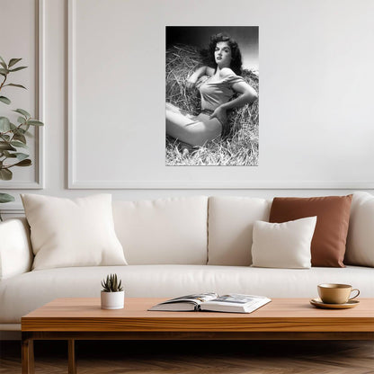 Jane Russell Portrait Poster | The Outlaw 1943 Movie Wall Art Print - Celebrities Poster