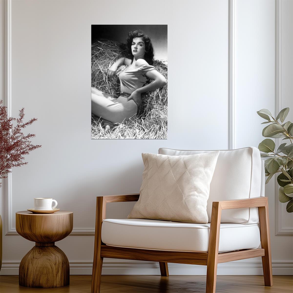 Jane Russell Portrait Poster | The Outlaw 1943 Movie Wall Art Print - Celebrities Poster
