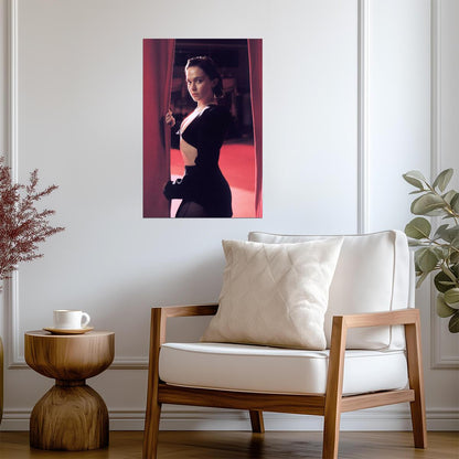 Cailee Spaeny in Black Outfit Poster | Red Lighting Wall Art Print - Celebrities Poster