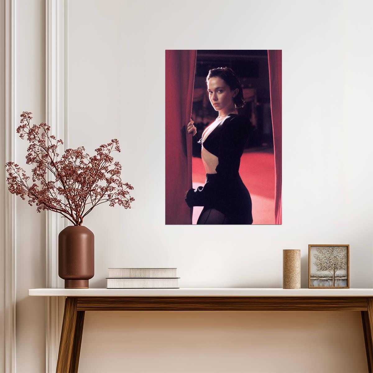 Cailee Spaeny in Black Outfit Poster | Red Lighting Wall Art Print - Celebrities Poster