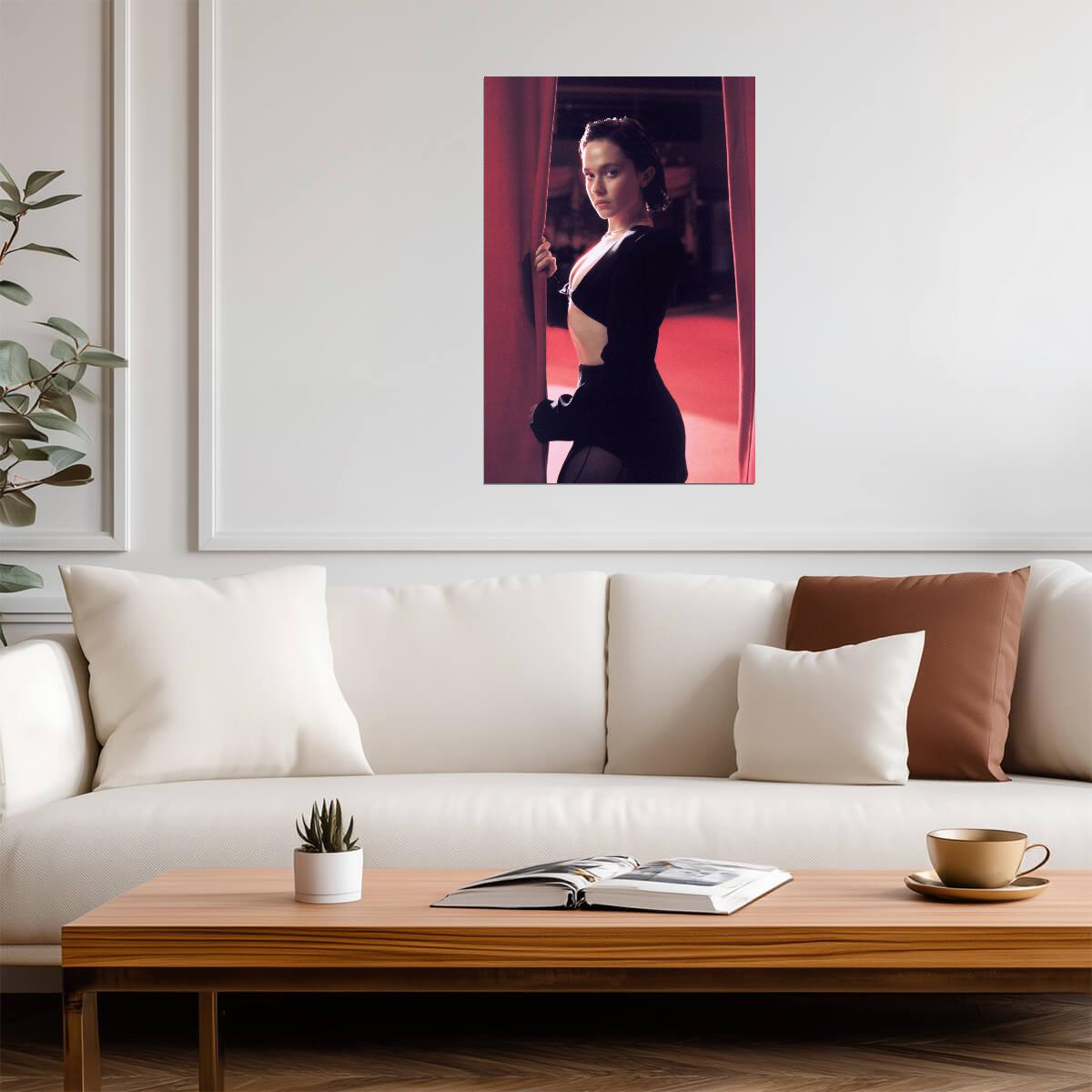 Cailee Spaeny in Black Outfit Poster | Red Lighting Wall Art Print - Celebrities Poster