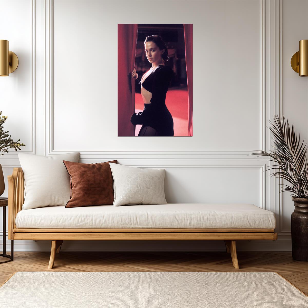 Cailee Spaeny in Black Outfit Poster | Red Lighting Wall Art Print - Celebrities Poster