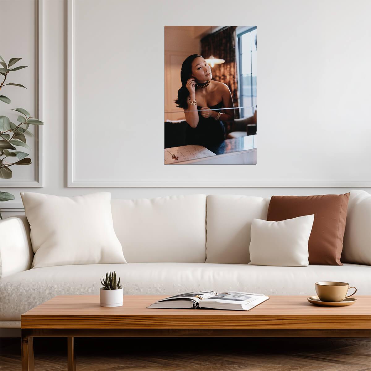 Yerin Ha in Black Dress Poster | Actress Wall Art Print - Celebrities Poster