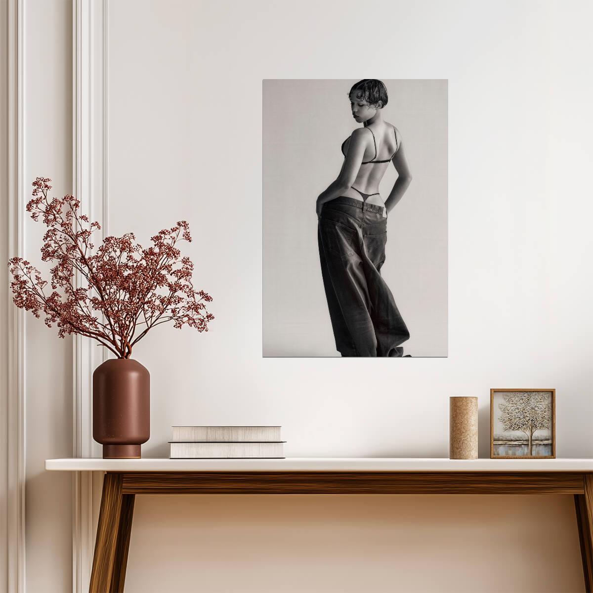 Taylor Russell in Leather Pants Poster | Sexy Actress Wall Art Print - Celebrities Poster