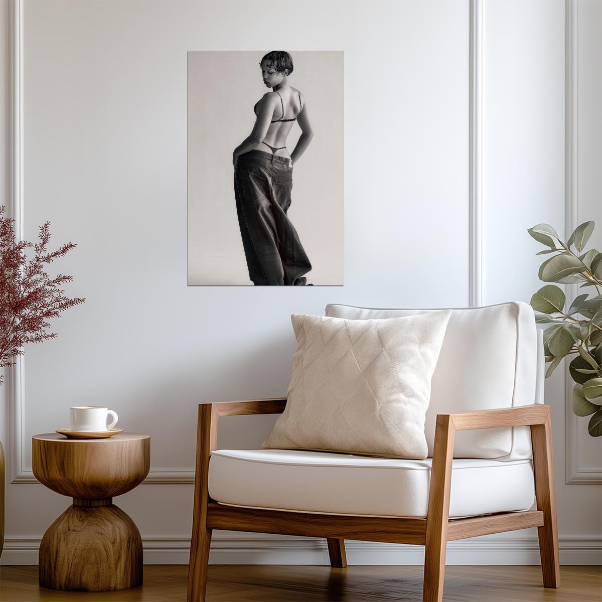 Taylor Russell in Leather Pants Poster | Sexy Actress Wall Art Print - Celebrities Poster