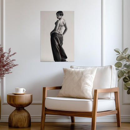 Taylor Russell in Leather Pants Poster | Sexy Actress Wall Art Print - Celebrities Poster