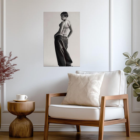 Taylor Russell in Leather Pants Poster | Sexy Actress Wall Art Print - Celebrities Poster