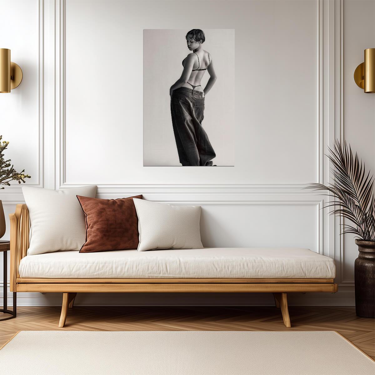 Taylor Russell in Leather Pants Poster | Sexy Actress Wall Art Print - Celebrities Poster