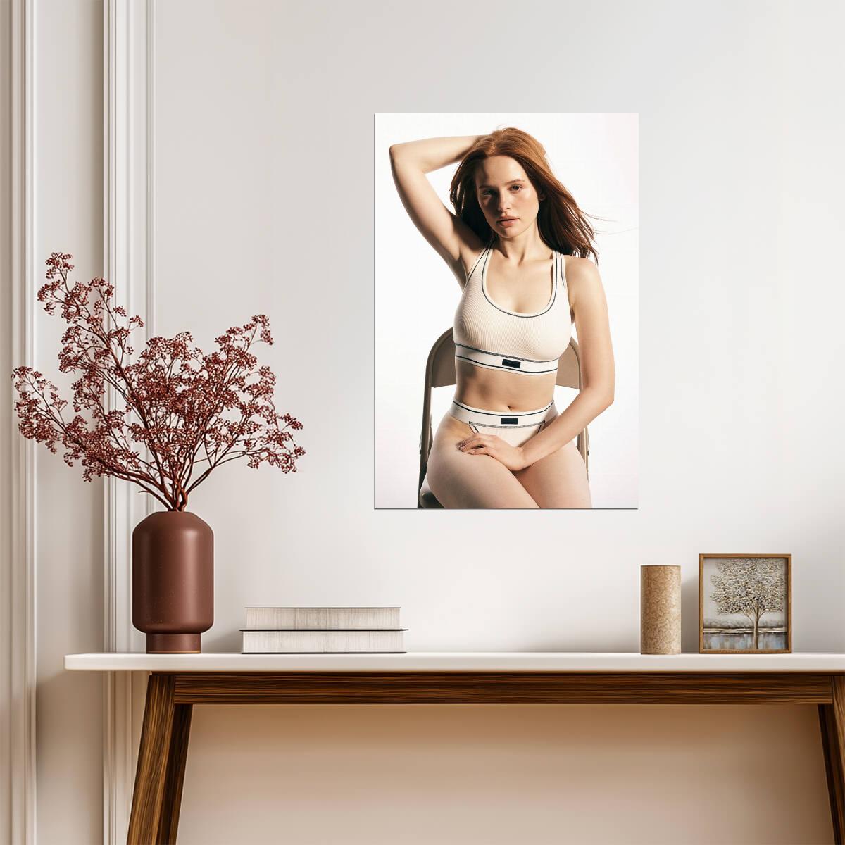 Madelaine Petsch in White Sportswear Poster | Actress Wall Art Print - Celebrities Poster