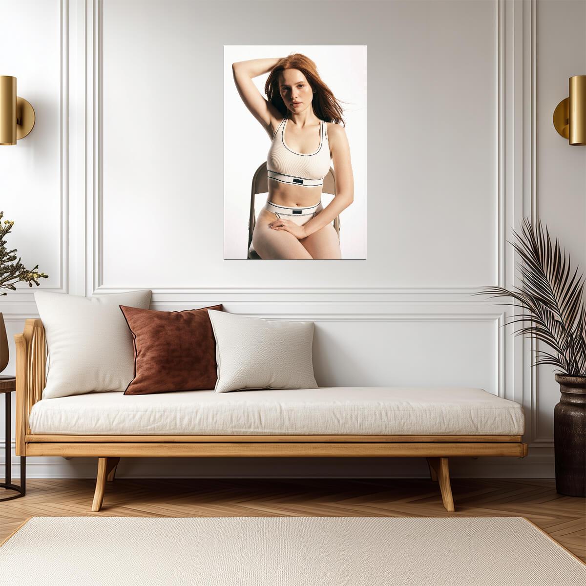 Madelaine Petsch in White Sportswear Poster | Actress Wall Art Print - Celebrities Poster